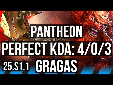 PANTHEON vs GRAGAS (MID) | Rank 4 Panth, 4/0/3 | NA Master | 25.S1.1