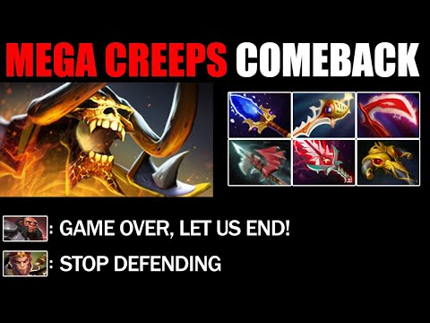 Divine Rapier Clinkz Mega Creeps Defend - Unbelievable Comeback Immortal Rank Dota 2
