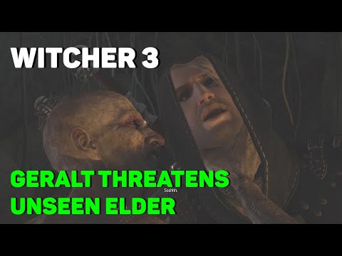 Geralt Threatens Unseen Elder in Witcher 3 Blood & Wine