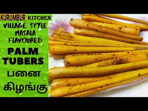 Palm Tubers Recipe | Village Style Masala Flavored | Palm Sprouts Cooking In Tamil | Panam Kilangu