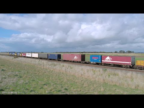 Pacific National 4PM6 Container Train At Gheringhap Loop (13/8/2023) - PoathTV Australian Railways