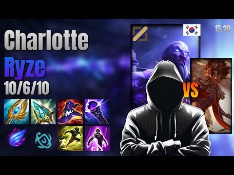 Charlotte Mid Ryze vs Taliyah lol KR solo rank Full Game 15.20 | charlotte 라이즈 vs 탈리야