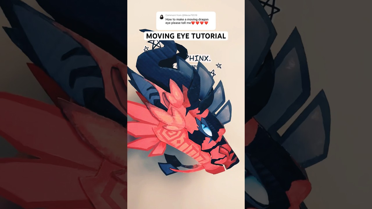 Moving eye dragon puppet TUTORIAL // #dragonpuppets #dragon #papercrafts #dragontuber #art #artist