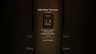 Download lagu Radio silence was Luxury mp3 Download lagu Radio silence was Luxury mp3