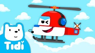 Heli Helicopter♪ It&#39;s Rescue Time! Vehicle Songs | Car Songs | Tidi Songs for Children ★TidiKids