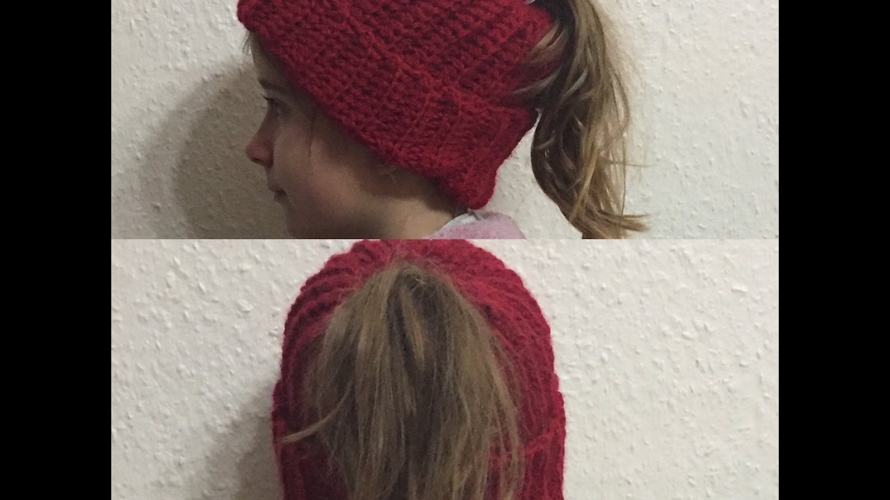 Tuto bonnet pour queue de cheval au crochet