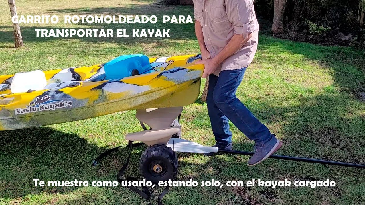 Carrito para llevar el kayak Escualo, te muestro como usarlo.