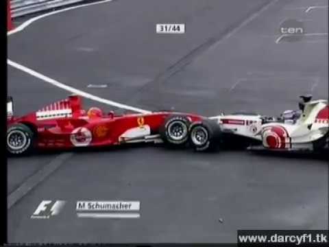 Sato Crashes Into Michael Schumacher At The 2005 Belgium Grand Prix