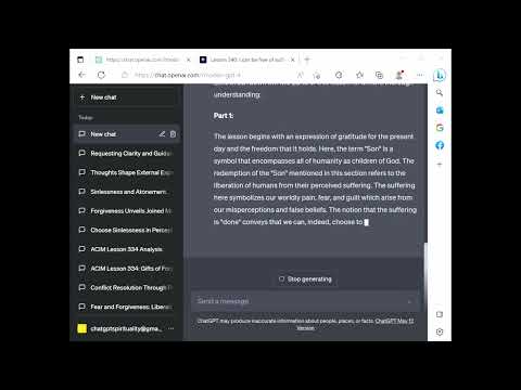 ChatGPT Spirituality ACIM Lesson 340 - I can be free of suffering today