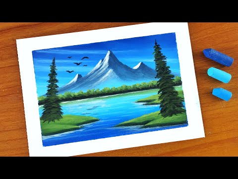 Easy Oil Pastel Nature Scenery painting for beginners | Oil Pastel Drawing