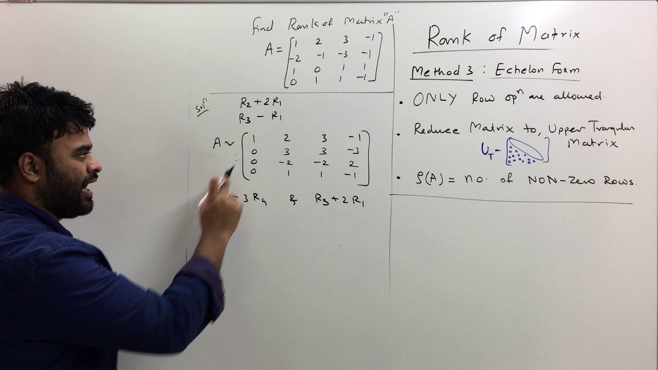 Method to find Rank Of Matrix | By Echelon Form (part4)