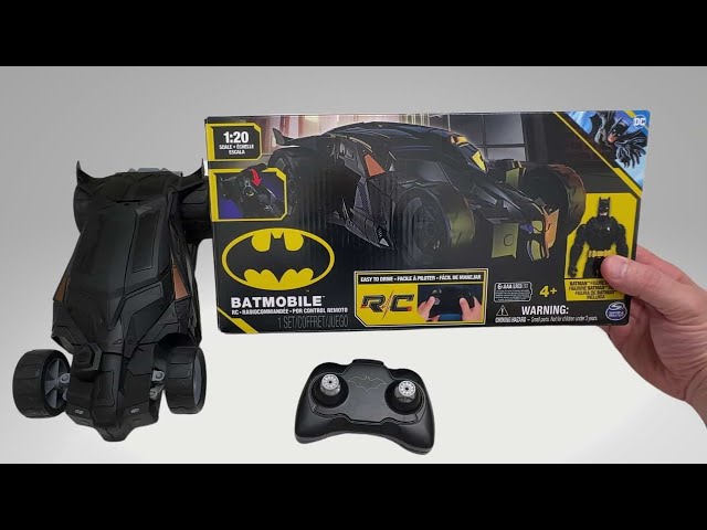 Vídeo relacionado con DC Comics, Batman Batmobile - Coche de Control Remoto, fácil de Conducir, Compatible con Figuras de Batman, Juguetes para niños y niñas de 4 años en adelante