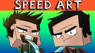 MINECRAFT RAP &#39;GET OFF MY BLOCK&#39; SPEED ART (Cube World)