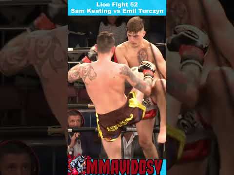 TKO Lion Fight 52 - Sam Keating vs Emil Turczyn #shorts #muaythai #tko