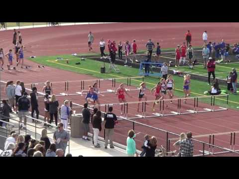 S Terrell & K Saulog - JVG 100m Hurdles at Sunset Finals 5-5-17 - Los Alamitos Girls