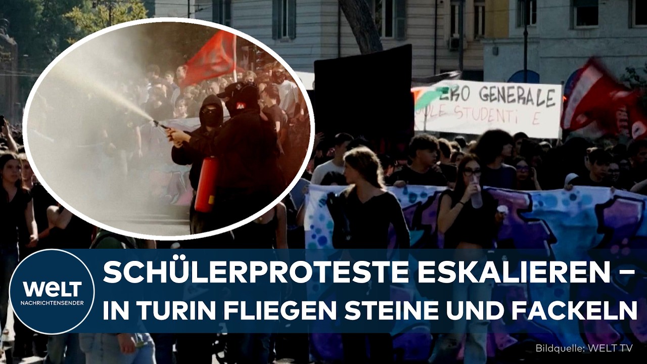TURIN: Schülerproteste gegen Meloni eskalieren! Was steckt hinter der Gewalt auf Italiens Straßen?