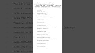 Network engineer Interview questions and answers #networkengineer #cisco #ccna #ccnp