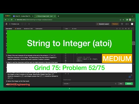 52 String To Integer Atoi Problem Leetcode Java Grind 75 Coding Series