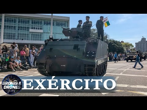 Tropa! Exército brasileiro, desfile militar dia da independência em Curitiba 2019, com Hino Nacional