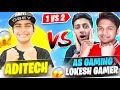 Aditech Vs Lokesh Gamer & As Gaming 🤯 आजा 1 Vs 2 में !! 🔥 Intence Clash Battle - Garena Free Fire