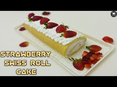 The Best Light And Refreshing Strawberry Swiss Roll Cake Recipe | SwissRoll Cake | Farahil’s Kitchen