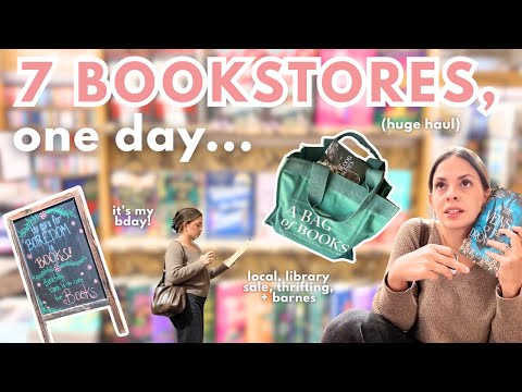 come book shopping with me for a *BIRTHDAY BOOK HAUL* 🎂🛍️🎈 | indie bookstores, thrifting, + barnes