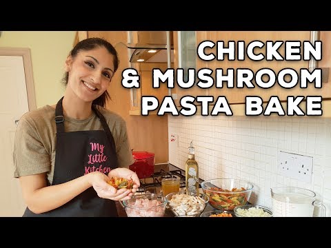 How To Make Chicken & Mushroom Pasta Bake Recipe | Chicken Pasta Bake | With My Little Kitchen