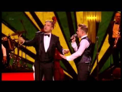 Robbie Williams Olly Murs :Sings King of the swingers live amazing performance London 2013