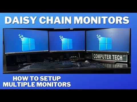 How to Daisy Chain Multiple Monitors - Lenovo Laptop & Lenovo Monitor Setup - 3 Monitor Setup