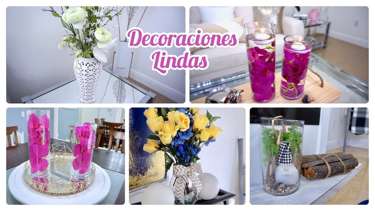 DECORACIONES CON JARRONES DE CRISTAL ELEGANTES / FLORES Y VELAS FLOTANTES 💐 ARREGLOS LINDOS