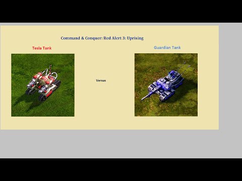 C&C Red Alert 3 - tesla tank vs guardian tank
