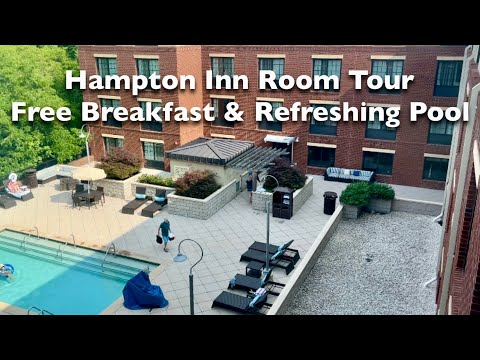 Hampton Inn Breakfast, Room Tour, Beautiful Pool Area & More! Chapel Hill Carrboro North Carolina