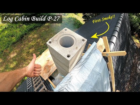The Log Cabin get's it's first Chimney!!