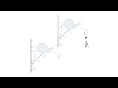 Blumenampelhalterung 2er Set Schnecke Weiß - Eisen - 31 x 30 x 2 cm