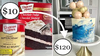 Transforming $10 Boxed Cake Mix and Canned Frosting into a $120 Cake | How to Make Chocolate Spheres