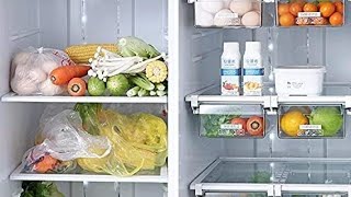 Refrigerator Organizer Bins with Handle Pull-out Fridge Drawer Anti-Skid Design and Easy to Clean