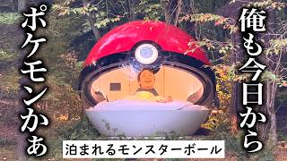 泊まれるモンスターボールで寝たら俺もポケモンでしょ。