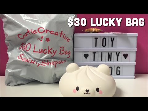 $30 Lucky Bag Grab Bag from Squishy Shop July 2018 | Toy Tiny Video