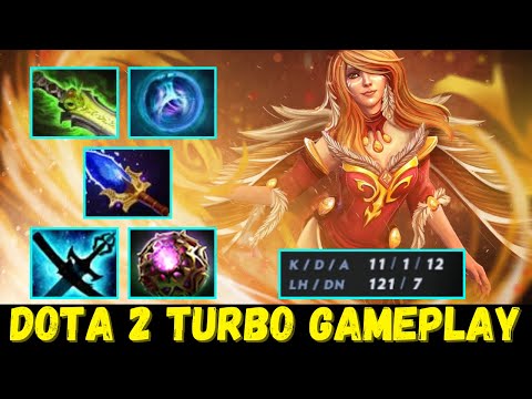 [Turbo Mode] Dota 2 Lina Mid Magical Burst Build 1 combo 1 kill