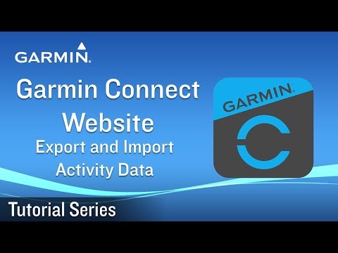 Tutorial Garmin Connect Website Export And Import Activity Data
