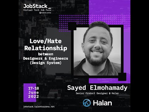 JobStack talk — Love/Hate Relationship between Designers and Engineers (Design System) — video thumbnail