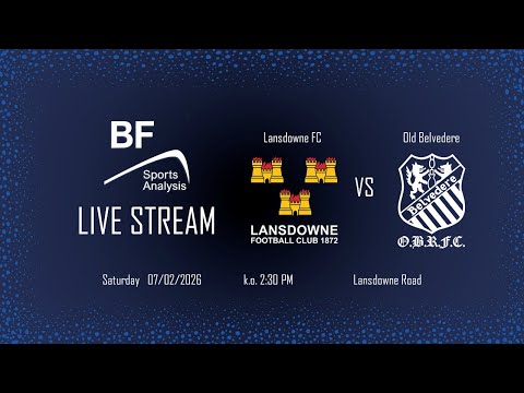 Lansdowne v Old Belvedere RFC, AIL Rd. 13, 2.30pm Sat. 7/2/26 streamed by BF Sports Analysis