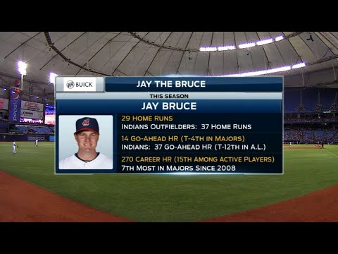 CLE@TB: Bruce joins the Indians' dugout at Tropicana