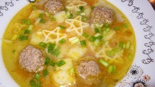 Пошаговый рецепт супа с фрикадельками с вермишелью - Видео онлайн