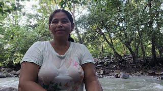 We go to the river to wash clothes