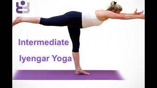 Iyengar Yoga. 20 minute Intermediate Class - Virabhadrasana 3, Warrior 3 Pose