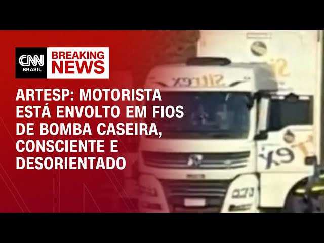 Motorista está envolto em fios de bomba caseira,consciente e desorientado, segundo Artesp | NOVO DIA