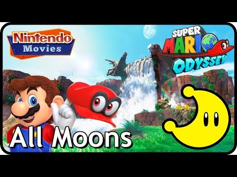 Super Mario Odyssey - Cascade Kingdom - All Moons (in order with timestamps)