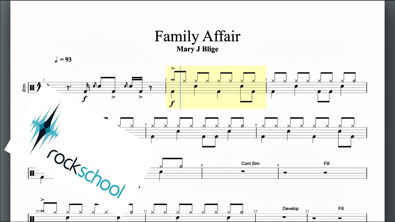Family Affair Rockschool Grade 7 Drums