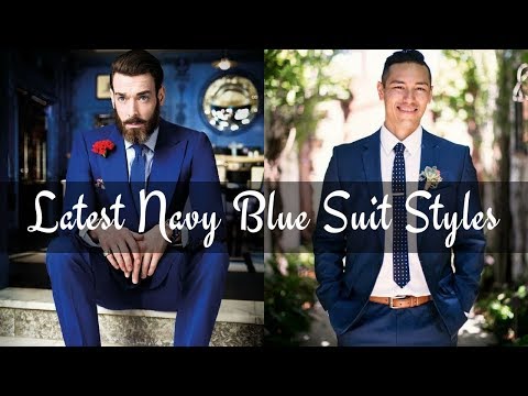 Latest navy blue suit styles for men